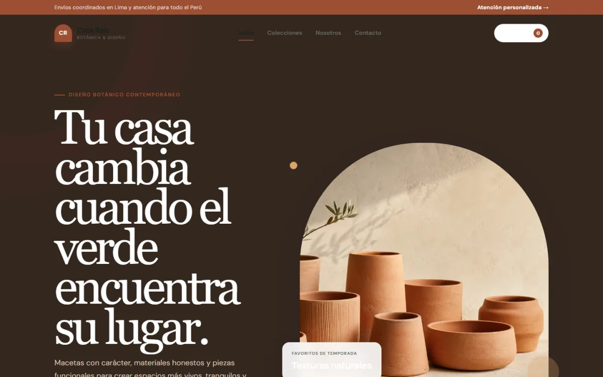 Vista previa de Casa Raíz — Tienda de macetas
