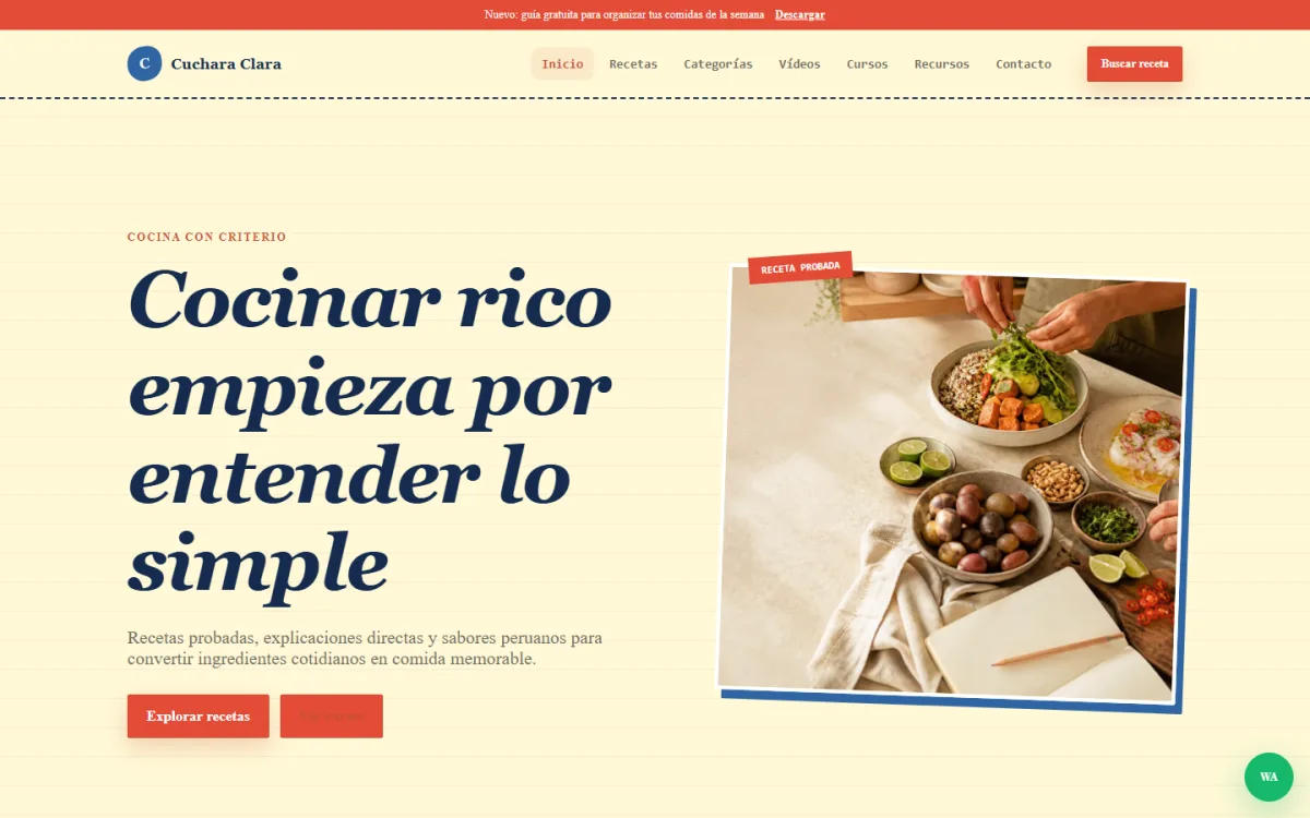Vista previa de Cuchara Clara — Recetas