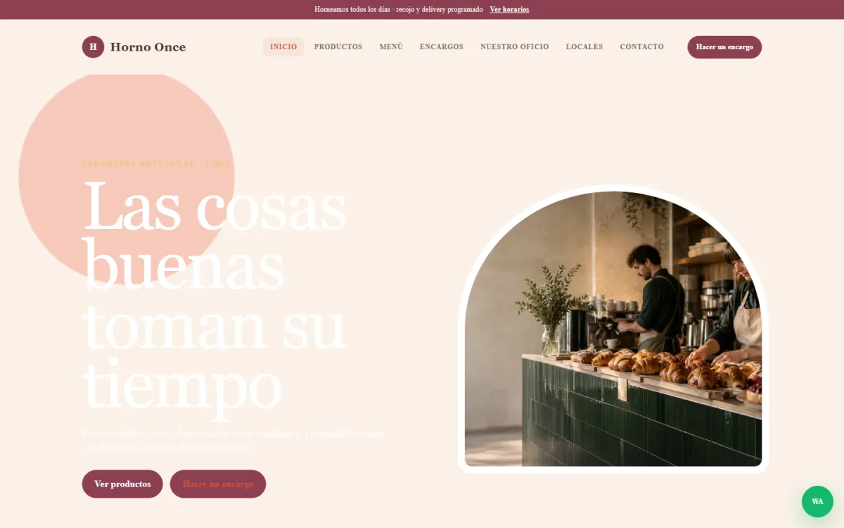 Vista previa de Horno Once — Panadería y café