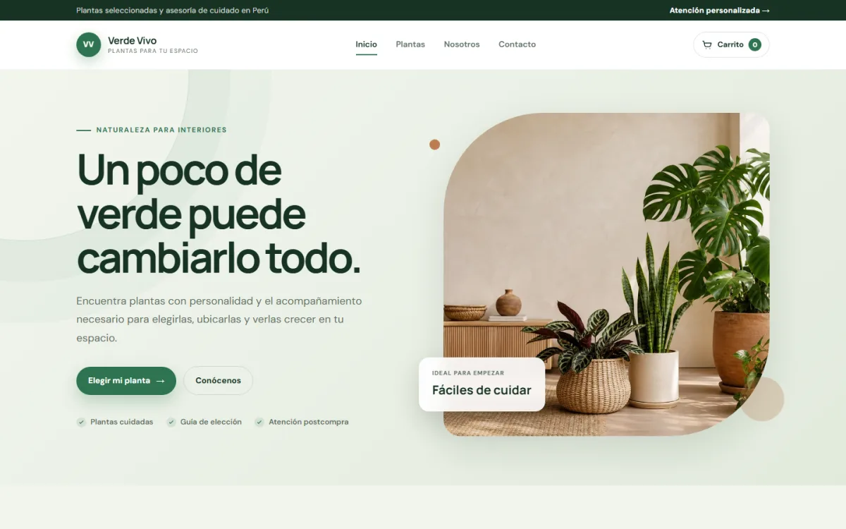 Vista previa de Verde Vivo — Tienda de plantas